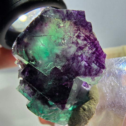 Phantom Fluorit Würfel Stufe, lila grün Okorusu, Namibia 36*22*16mm