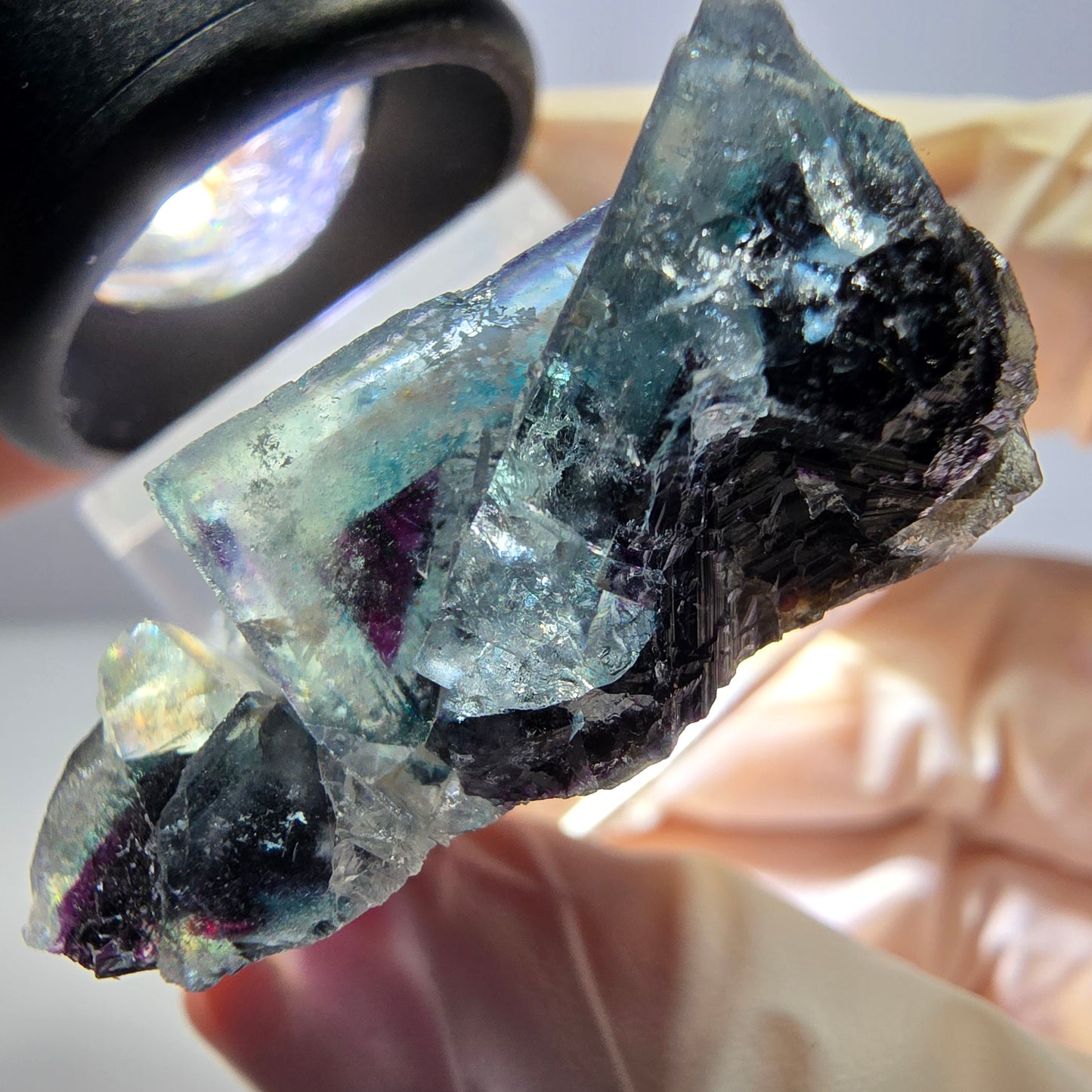 Phantom Fluorit Würfel Stufe, lila grün Okorusu, Namibia 38*28*15mm