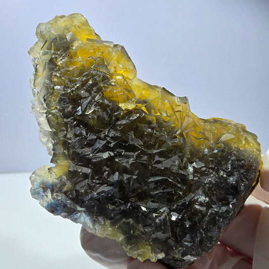 Phantom Fluorit Würfel Stufe, gelb grün Honey Pocket Mine, Okorusu, Namibia 88*66*32mm