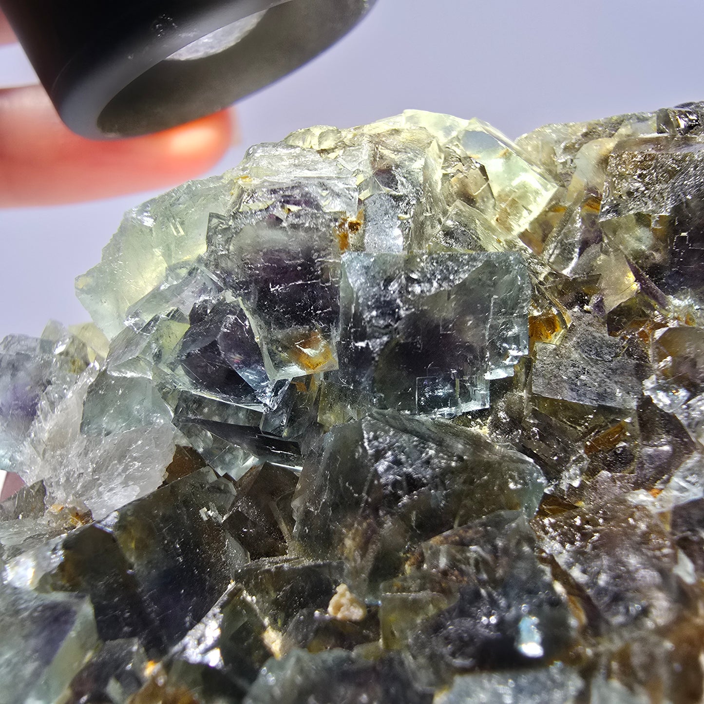 Phantom Fluorit Würfel Stufe, grün lila Okorusu, Namibia 65*60*24mm