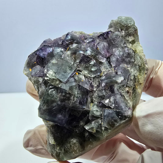 Phantom Fluorit Würfel Stufe, grün lila Okorusu, Namibia 73*50*27mm