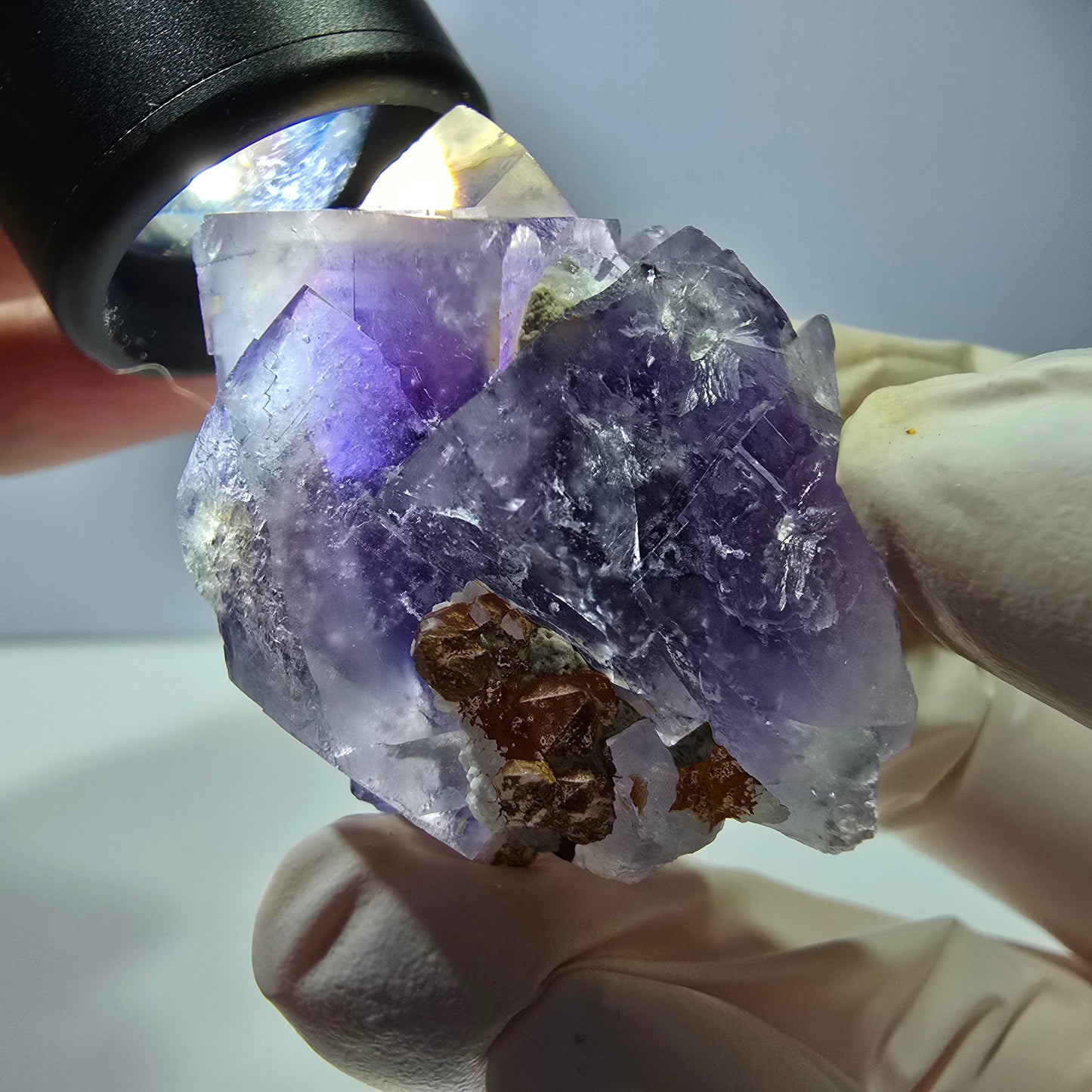 Phantom Fluorit Würfel Stufe, lila weiß Okorusu, Namibia 45*37*26mm