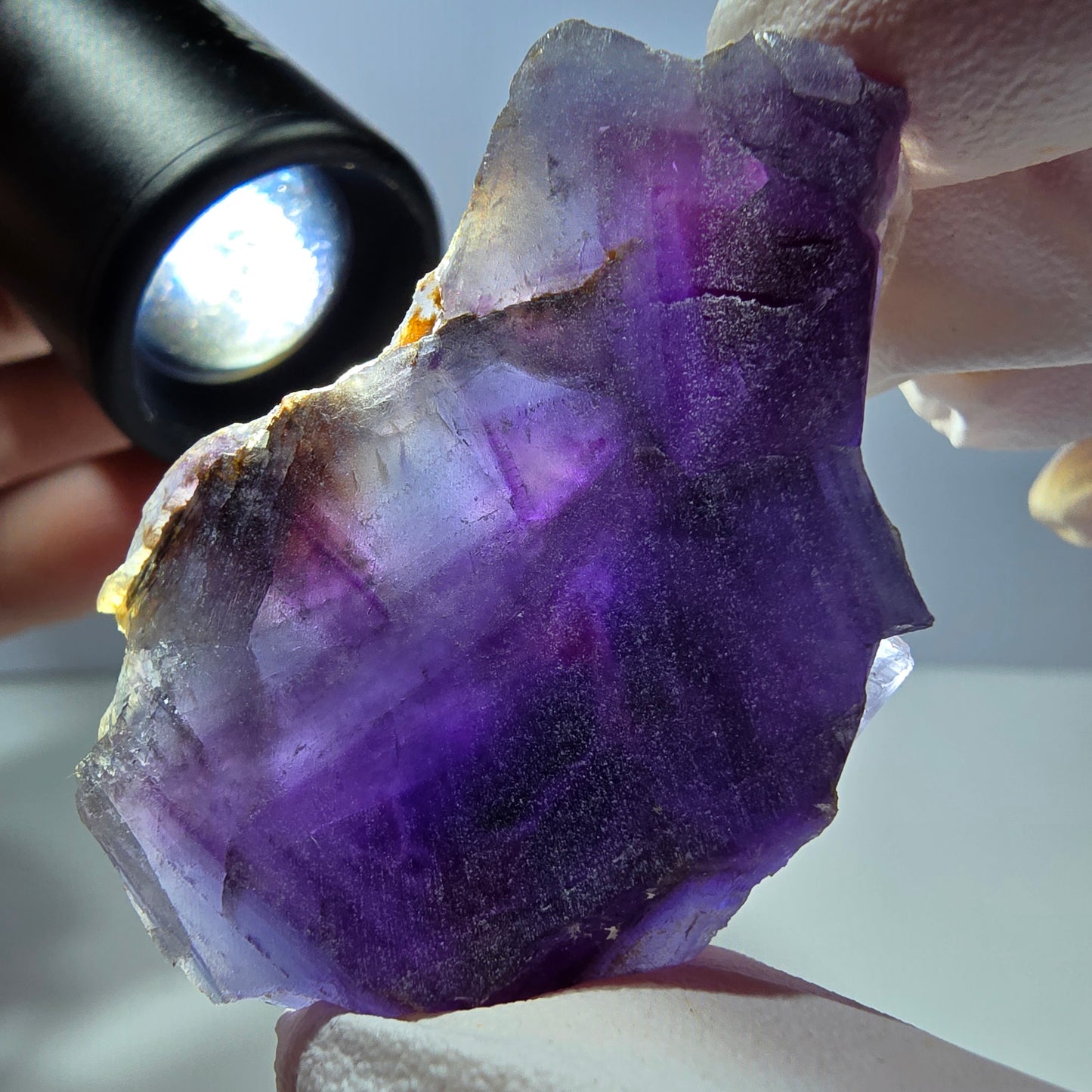 Phantom Fluorit Würfel Stufe, lila weiß Okorusu, Namibia 49*33*17mm