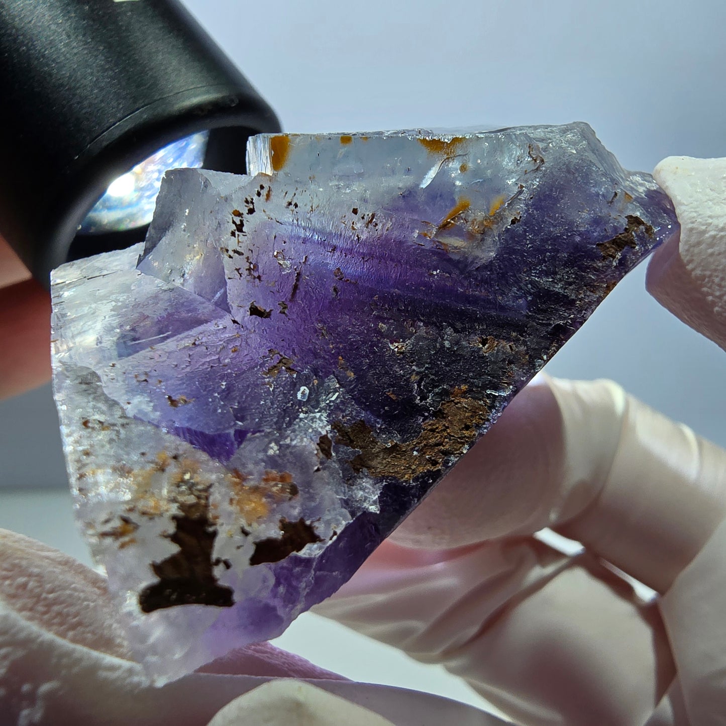 Phantom Fluorit Würfel Stufe, lila blau Okorusu, Namibia 61*40*29mm