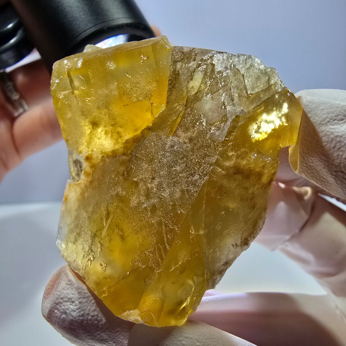 Phantom Fluorit Würfel Stufe, gelb grün Okorusu, Namibia 47*42*37mm