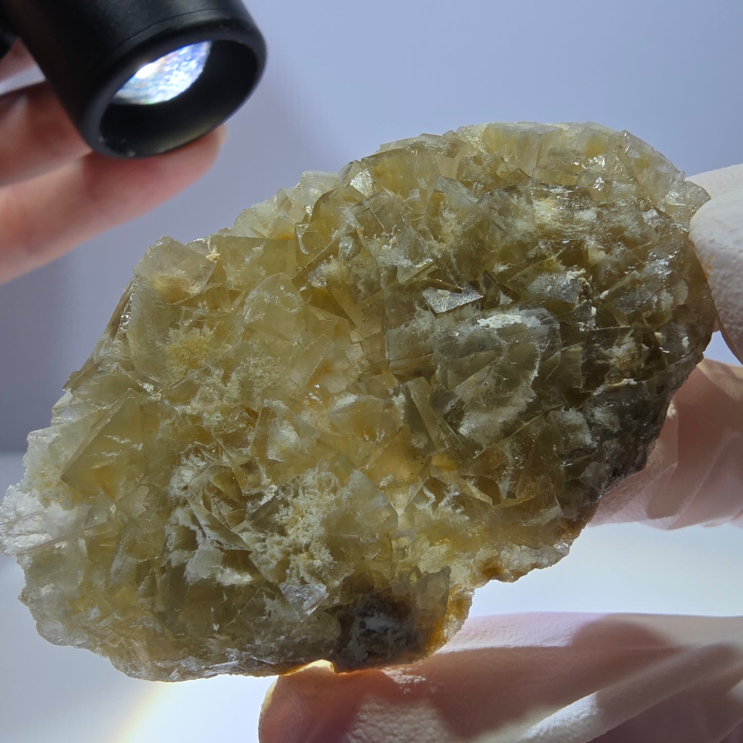 Phantom Fluorit Würfel Stufe, gelb Okorusu, Namibia 66*40*14mm