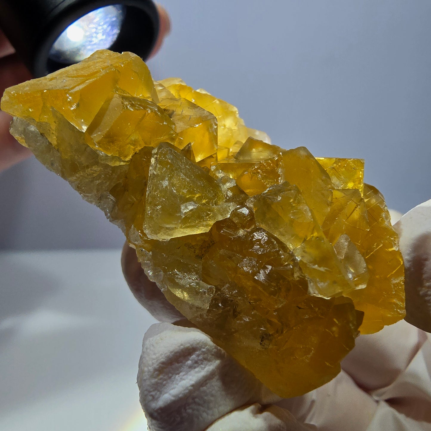 Phantom Fluorit Würfel Stufe, gelb Okorusu, Namibia 53*36*25mm