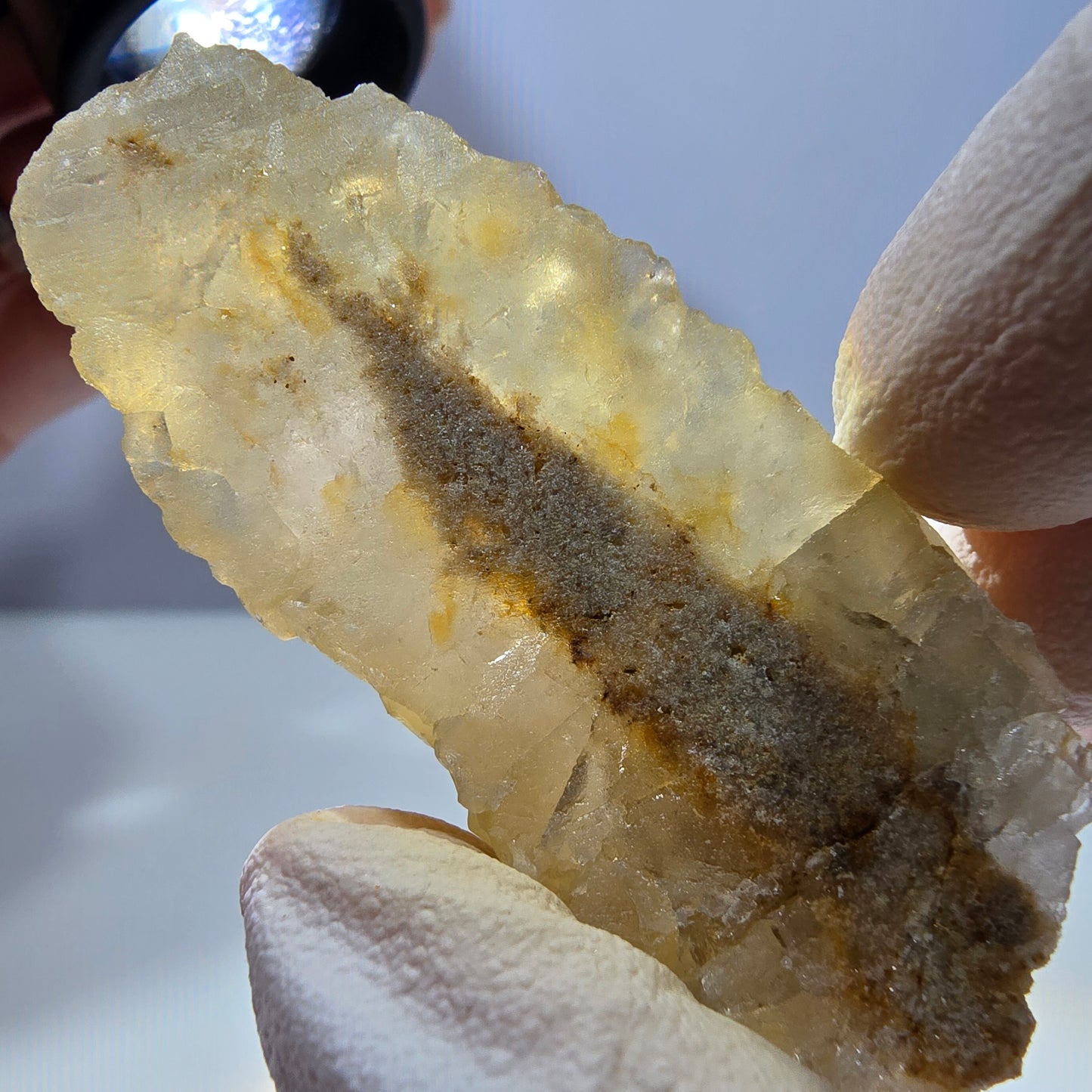 Phantom Fluorit Würfel Stufe, gelb Okorusu, Namibia 59*26*18mm