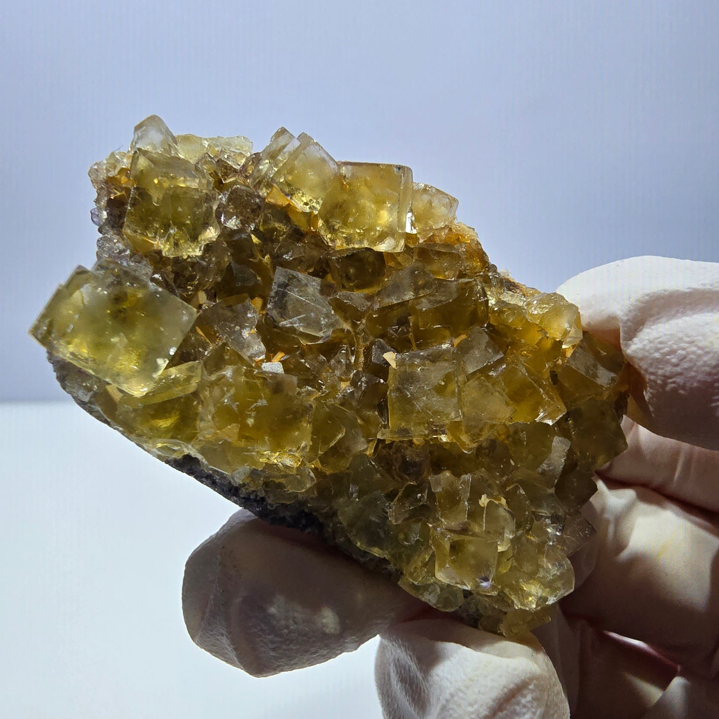 Phantom Fluorit Würfel Stufe, gelb Okorusu, Namibia 53*33*18mm