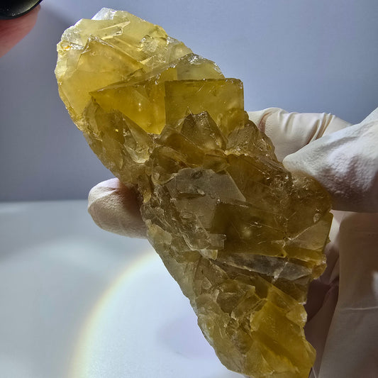 Phantom Fluorit Würfel Stufe, gelb Okorusu, Namibia 101*37*24mm