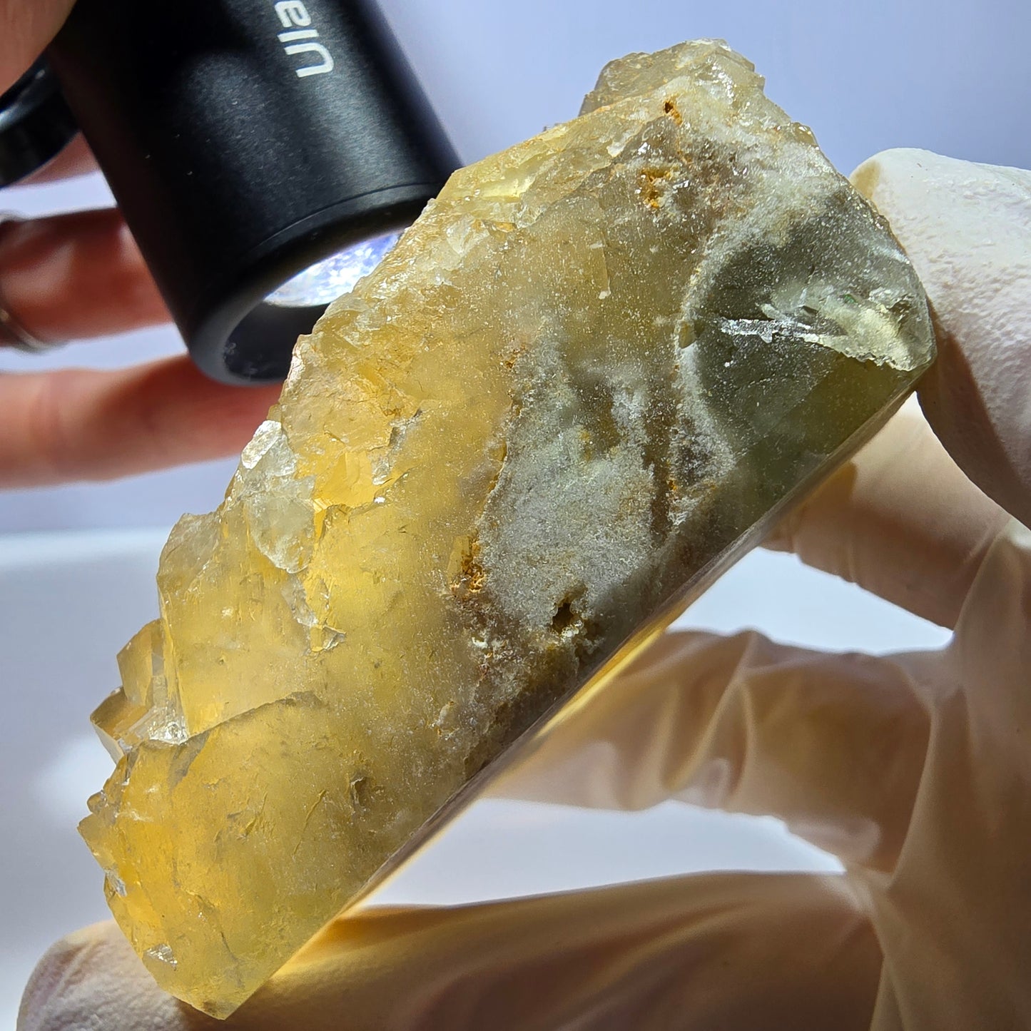 Phantom Fluorit Würfel Stufe, gelb Okorusu, Namibia 72*62*34mm