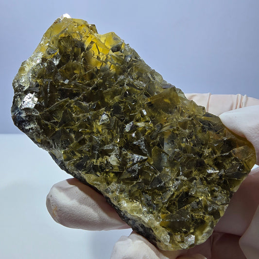 Phantom Fluorit Würfel Stufe, gelb grün Okorusu, Namibia 84*43*14mm