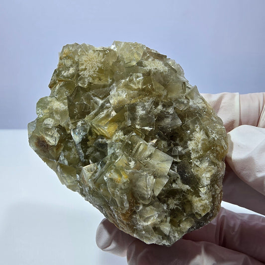Phantom Fluorit Würfel Stufe, gelb Okorusu, Namibia 72*53*29mm