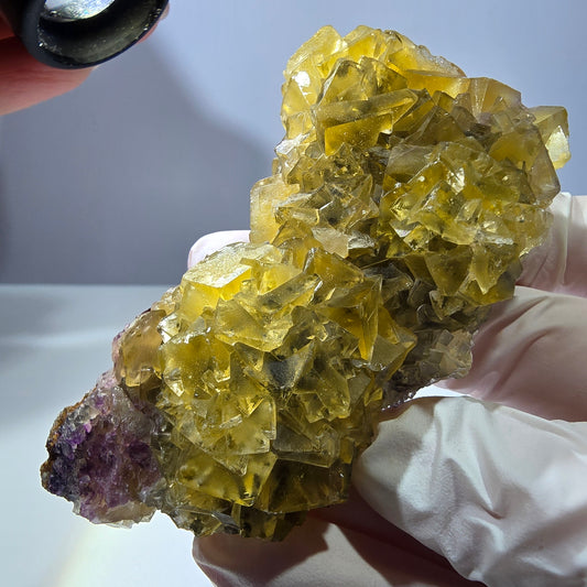 Phantom Fluorit Würfel Stufe, gelb grün Okorusu, Namibia 81*42*20mm