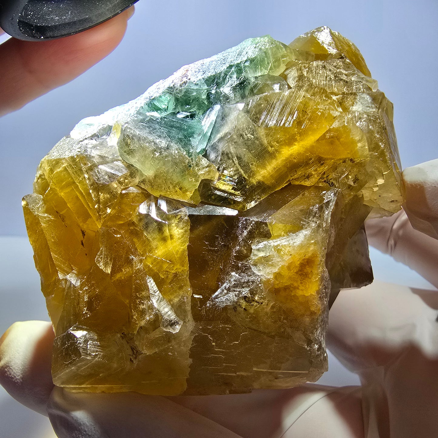 Große Phantom Fluorit Würfel Stufe gelb, grün Okorusu, Namibia 70*67*55mm