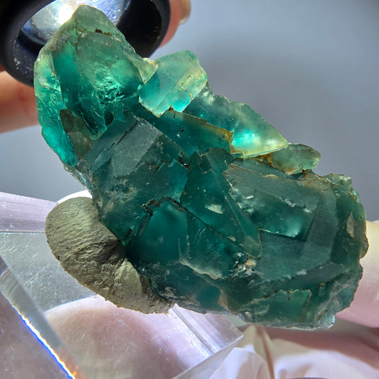Rare spécimen de cube de fluorite fantôme, vert-violet, Okorusu, Namibie, 48*23*16 mm