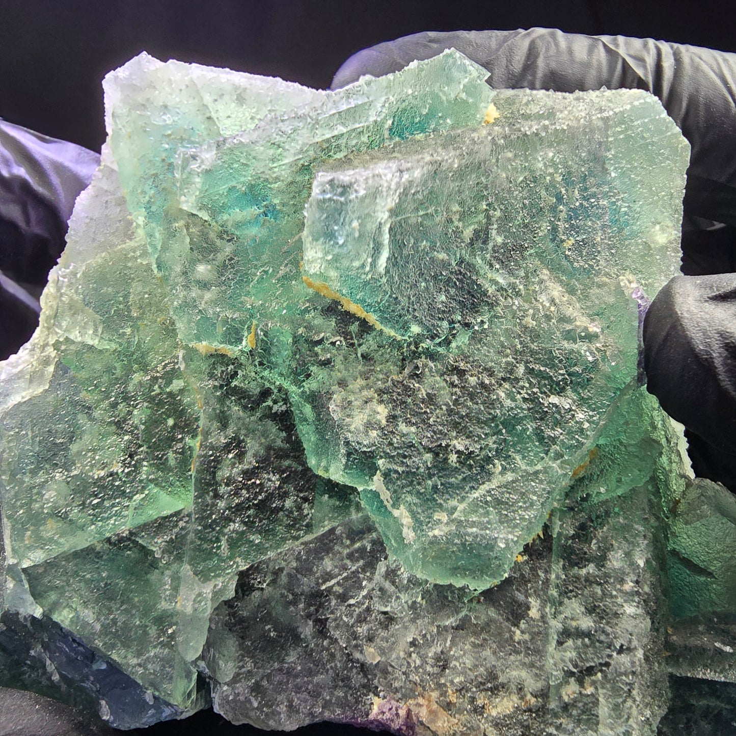 Große Phantom Fluorit XX Oktaeder Stufe grün blau 110*77*71mm aus Erongo Namibia