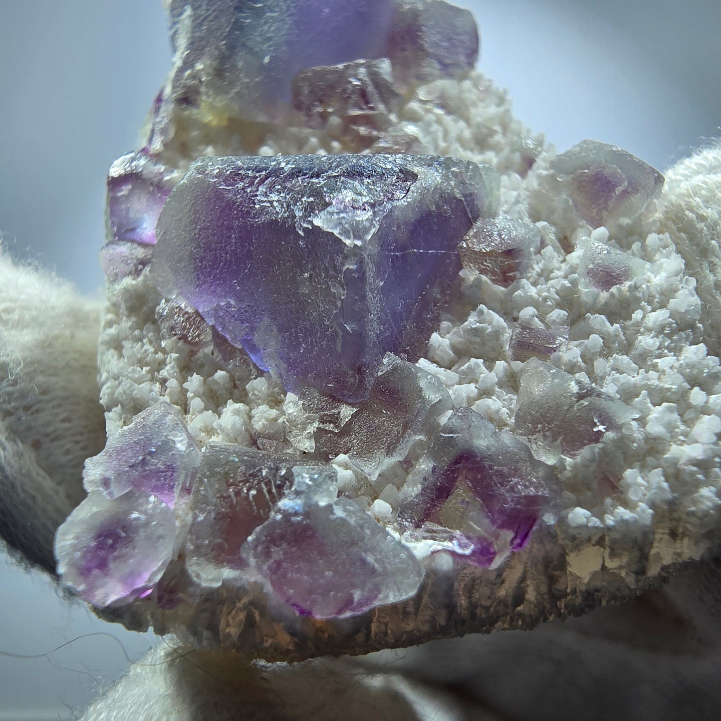Cube de fluorite fantôme, spécimen de quartz vert violet, Omehane, Namibie, 58 x 3 322 mm