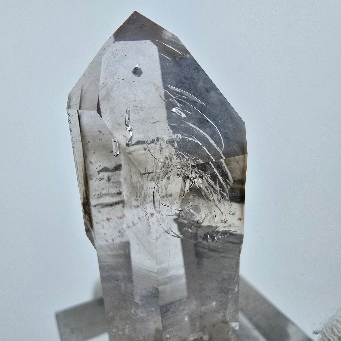Enhydro Phantom Rauchquarz Lemurian Zepter 3x Blase Goboboseb Namibia 39*16*15mm