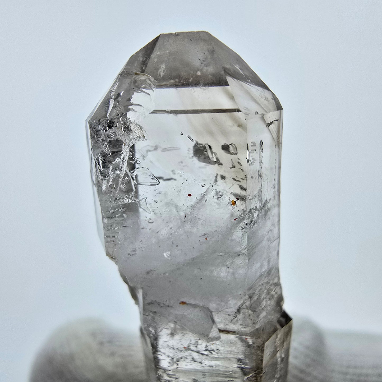 Klarer Phantom Rauchquarz DT Zepter Kristall Goboboseb, Namibia 46*16*9mm