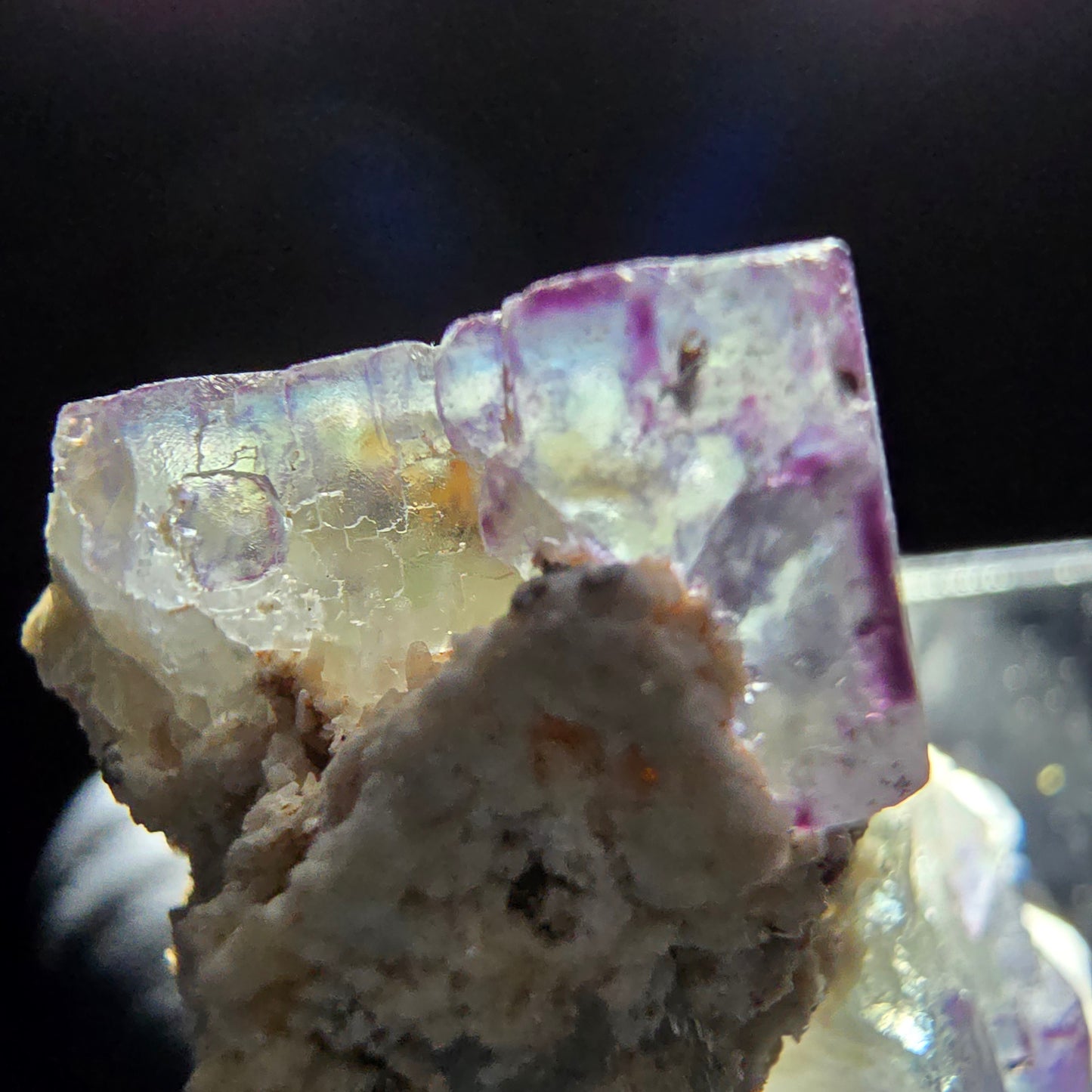 Cubes de fluorite Zonar rares, stade orthoclase, Erongo namibie, Collection 35x21x18mm