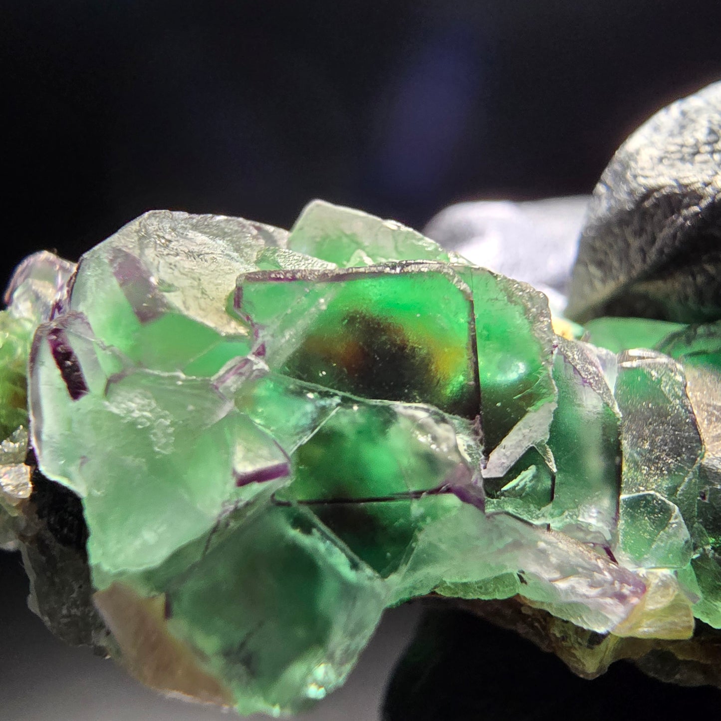 Phantom Fluorit, Muskovit, Schörl Stufe Erongo, Namibia 50*31*19mm Sammlung