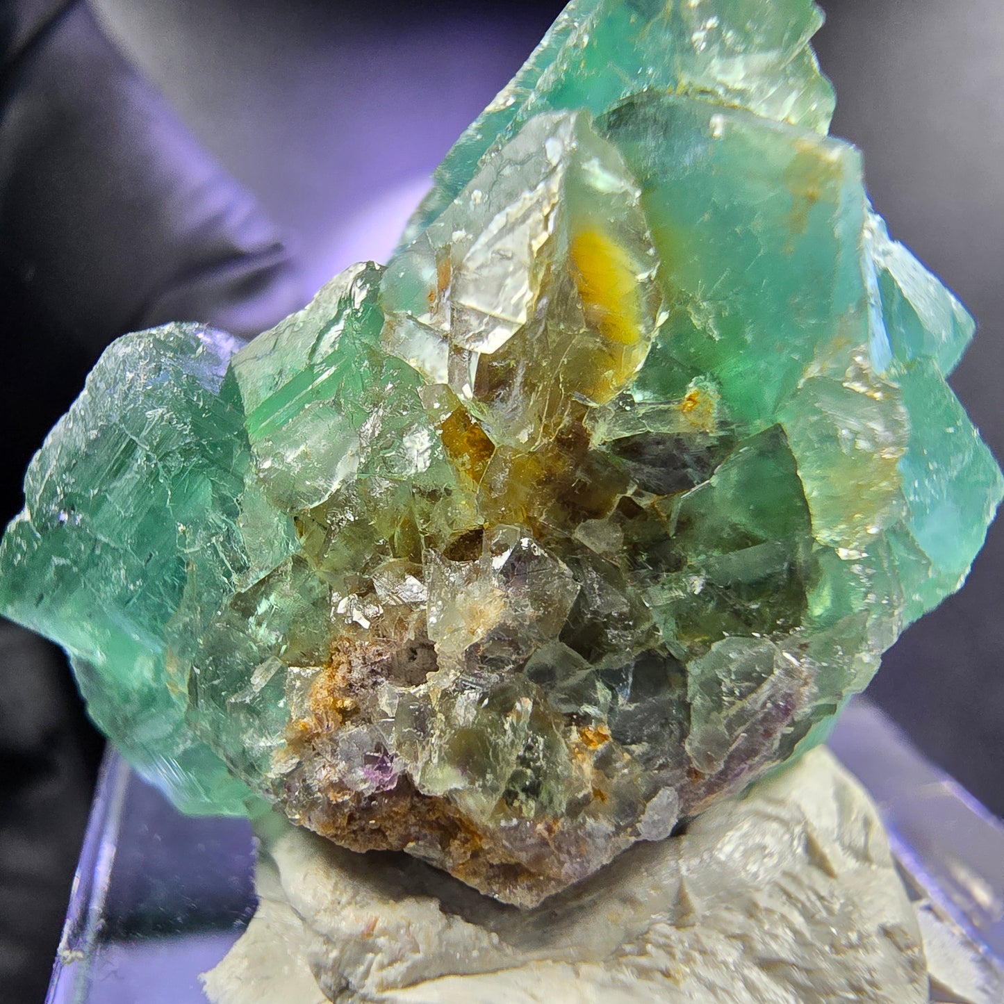 Seltene Phantom Fluorit Würfel Stufe grün 26*20*20mm Okorusu, Namibia Sammlung