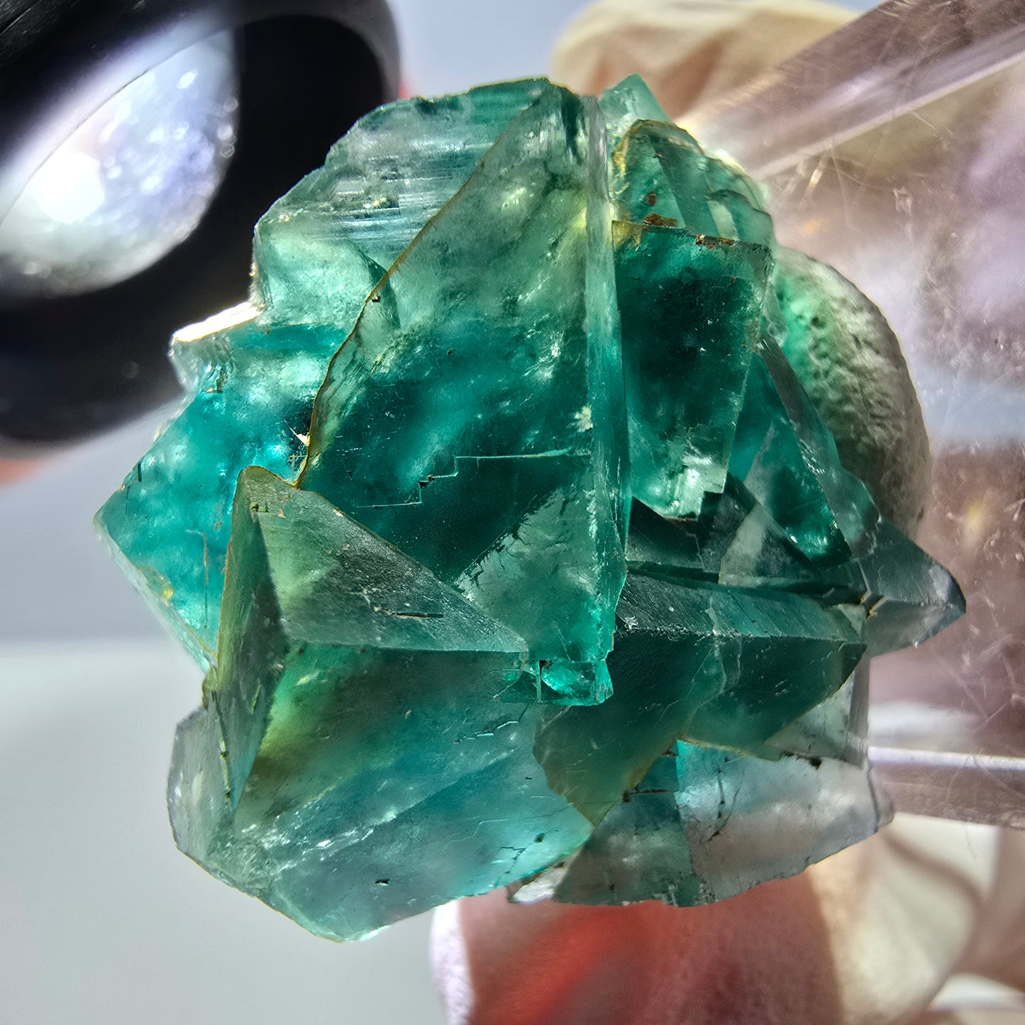 Spécimen de cube de fluorite fantôme, parquet vert Okorusu, Namibie 29*25*15 mm