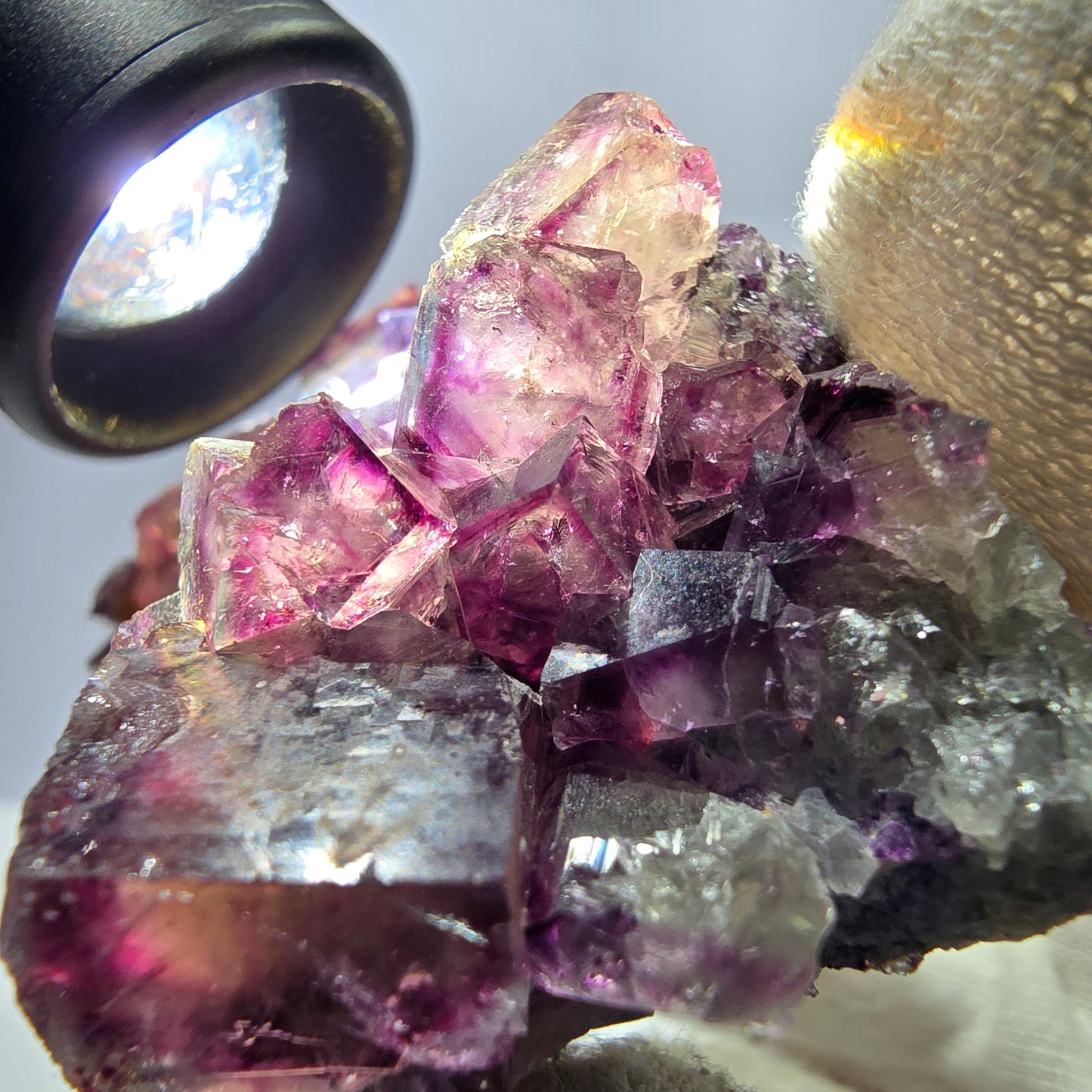 Rare Phantom Fluorite Cube Specimen, purple green Okorusu Namibia 72*50*27mm