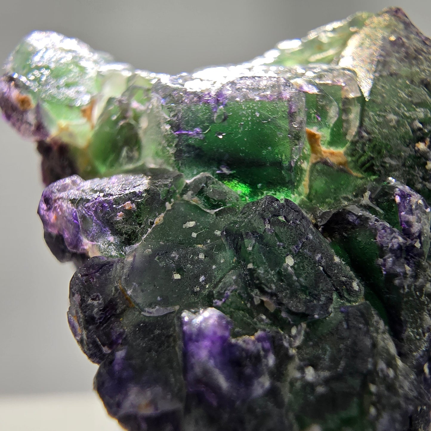 Phantom Fluorit Würfel Stufe grün lila Erongo, Namibia 67*40*35mm Sammlung