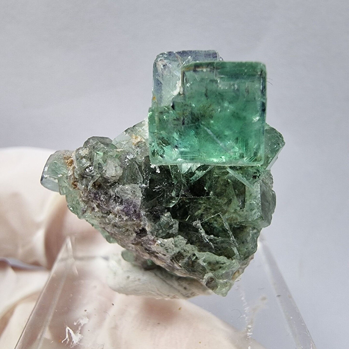 TOP grüne Fluorit Würfel Stufe 27*22*16mm Okorusu, Namibia Mineraliensammlung