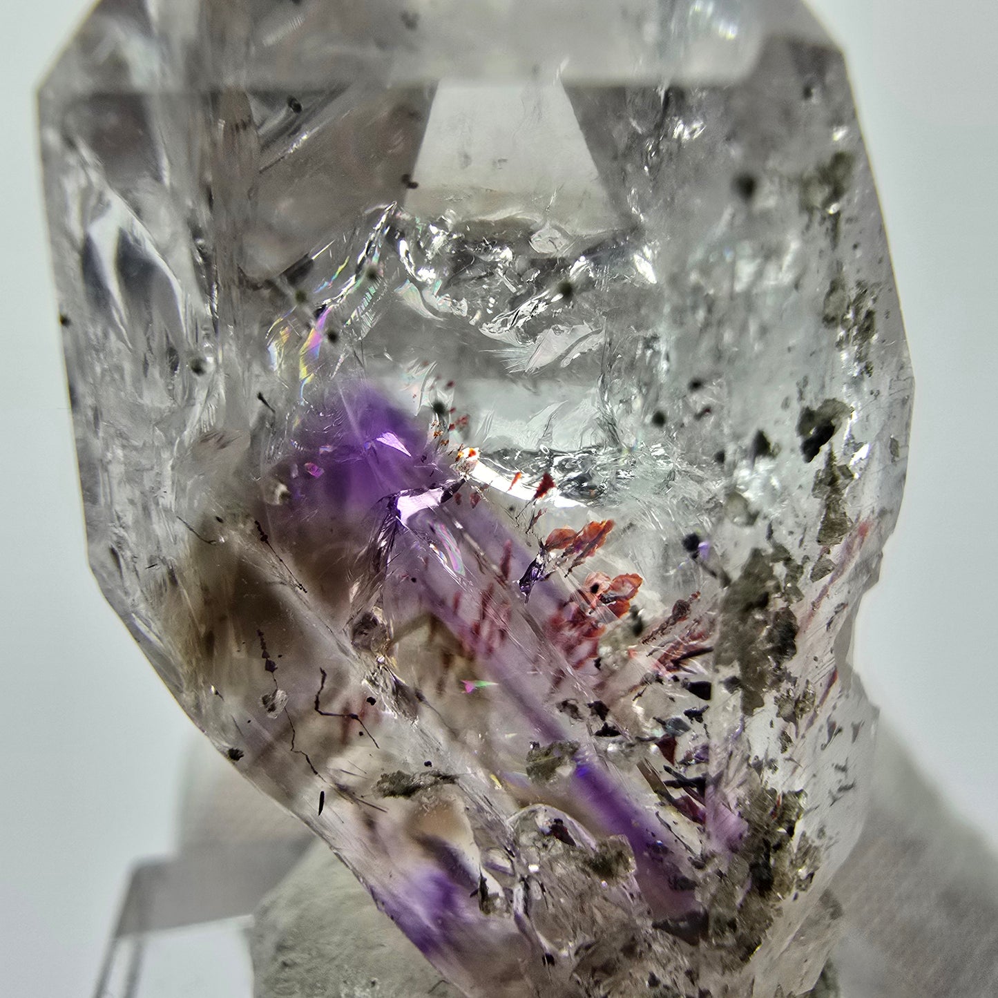 Harlequin Phantom Amethyst with Prehnite Streep Mine Goboboseb Namibia 38*23*23mm