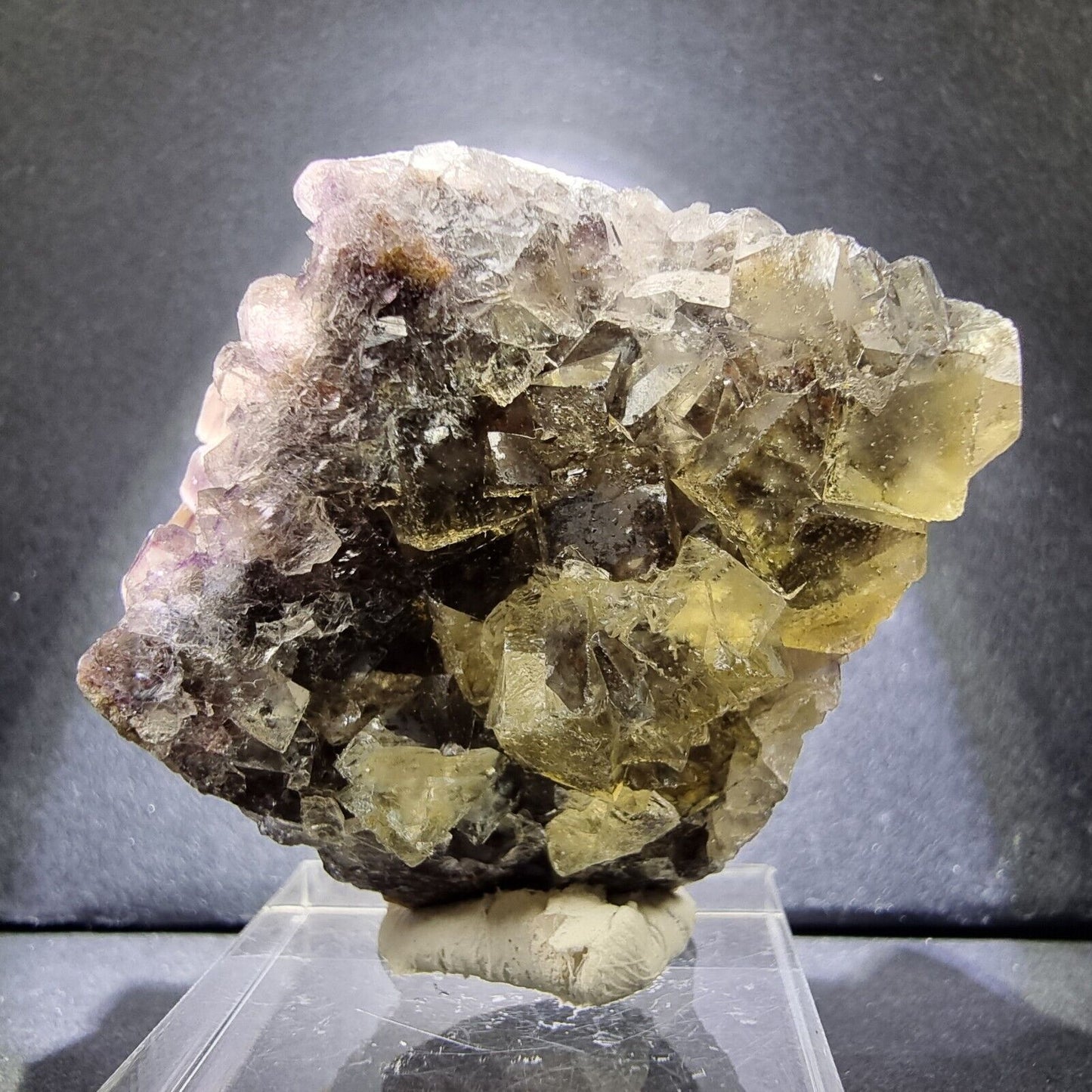 Klare zonare Fluorit XX Würfel Stufe Doppelseitig 38*33*22mm aus Okorusu Namibia