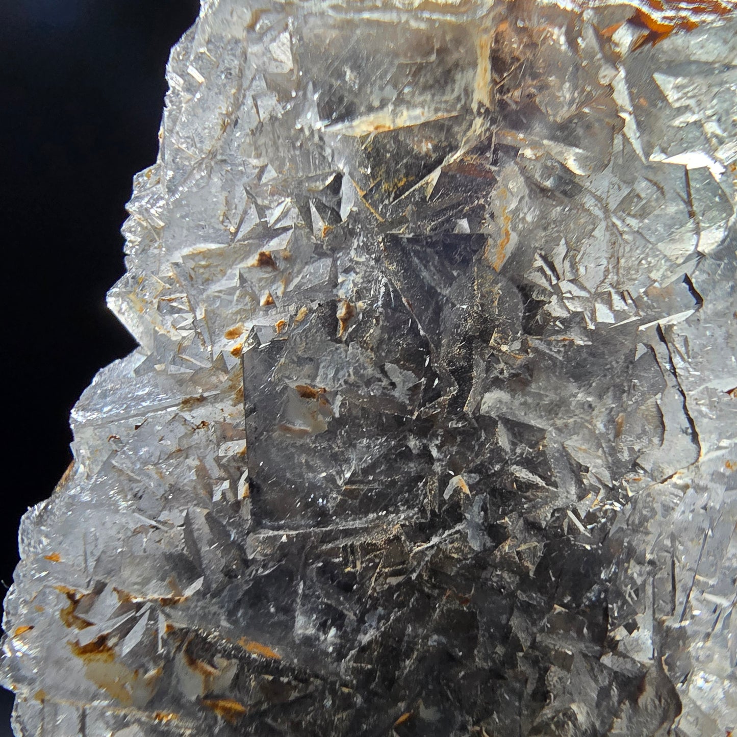 Cube de fluorite fantôme transparent de qualité violet Okorusu, Collection namibie 41*31*14mm