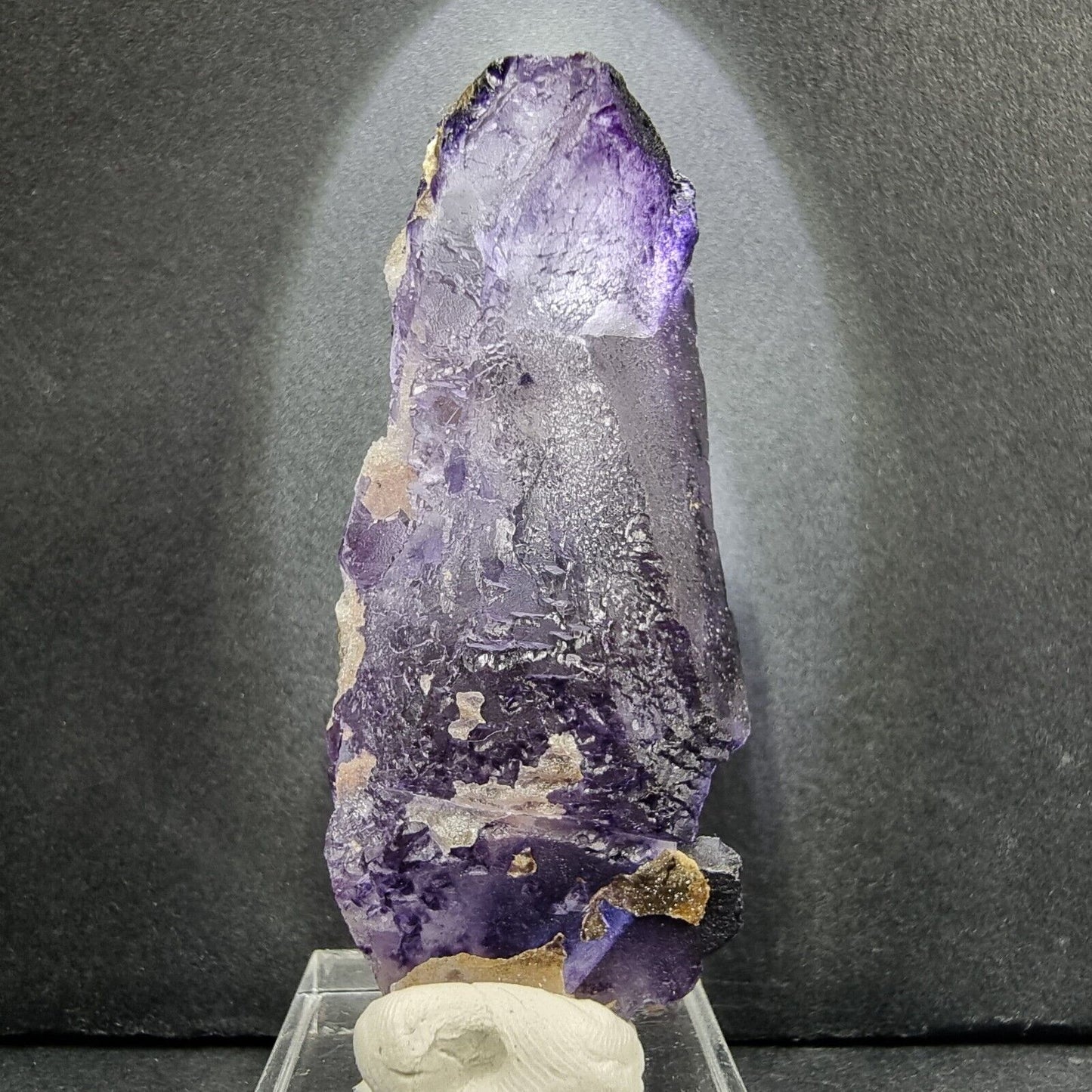 TOP klare Fluorit Würfel Stufe lila weiß 59*27*22mm Erongo, Namibia Sammlung