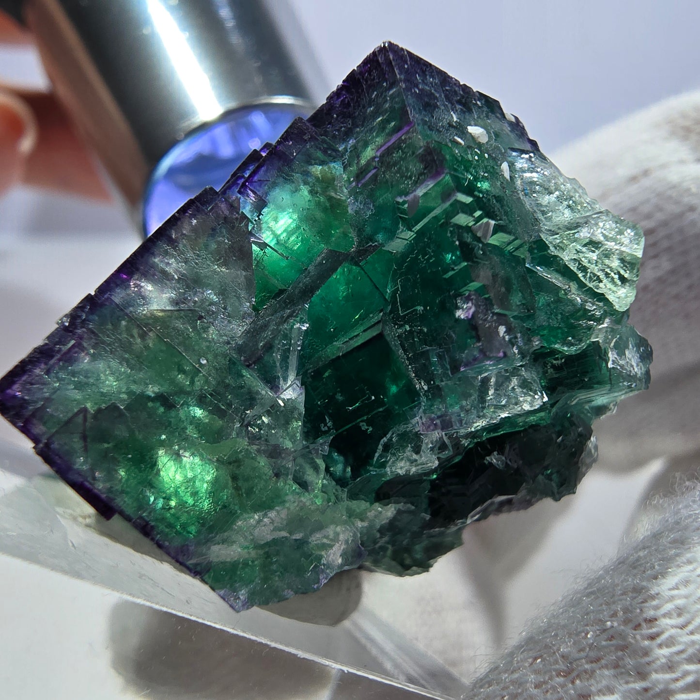 Phantom Fluorit Würfel Stufe parkettiert zonal Okorusu, Namibia 45*27*23mm