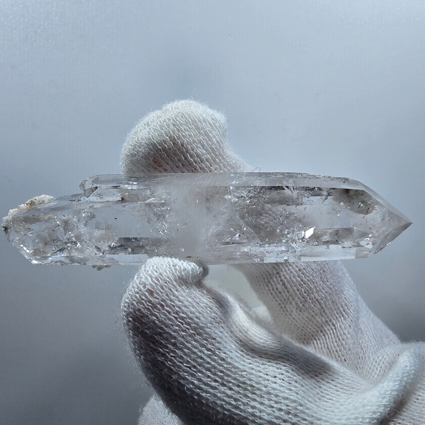 Quartz fumé lémurien Enhydro DT, quartz druze Valentine Pocket Goboboseb Namibie 69 x 17 x 13 mm
