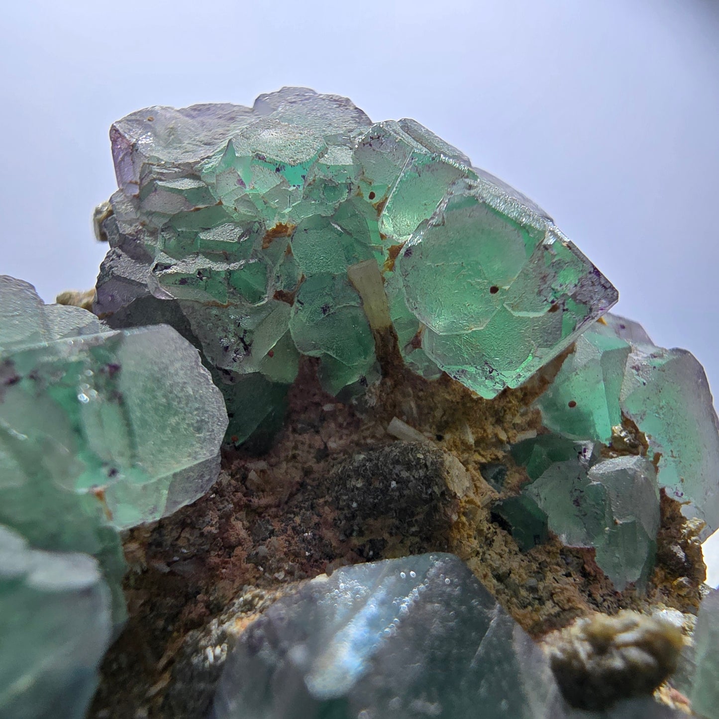 Fluorite fantôme zonale Schörl Tourmaline Muscovite Hyalite Erongo, Namibie 83*45*47mm