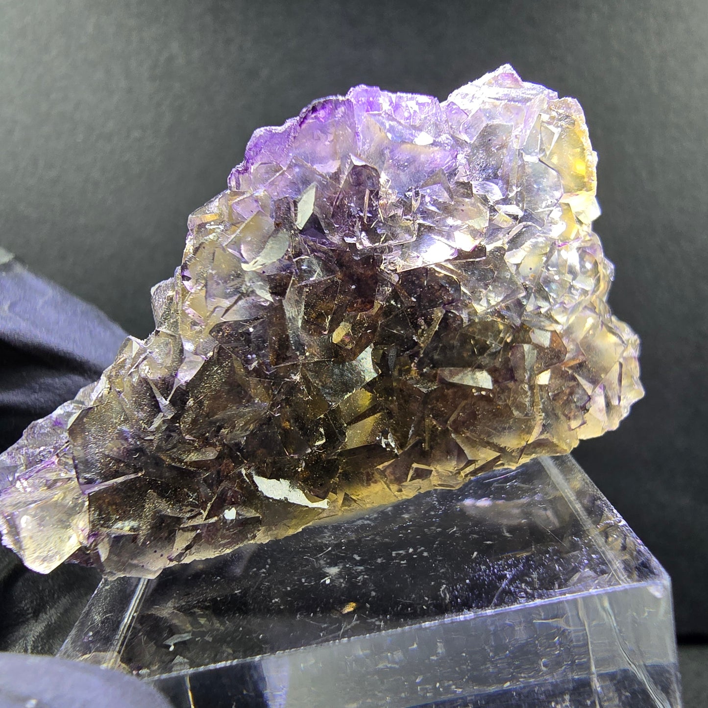 Seltene Honey Pocket Phantom Fluorit XX Würfel Stufe 46*22*23mm Okorusu, Namibia