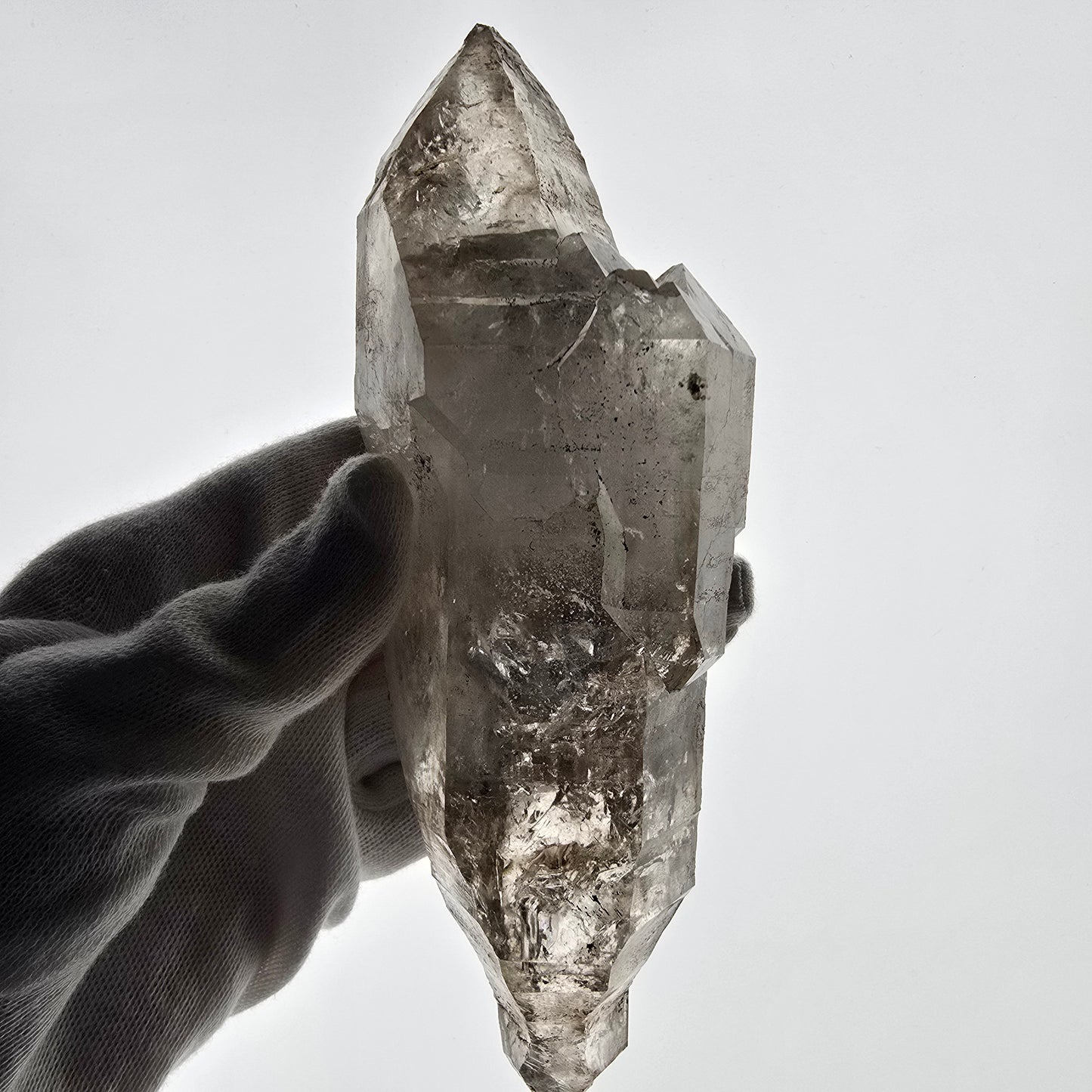 XL Enhydro Skeleton Quartz fumé DT, calcite UV, 2x Bubble Valentine Pocket Namibie 165*56*45mm