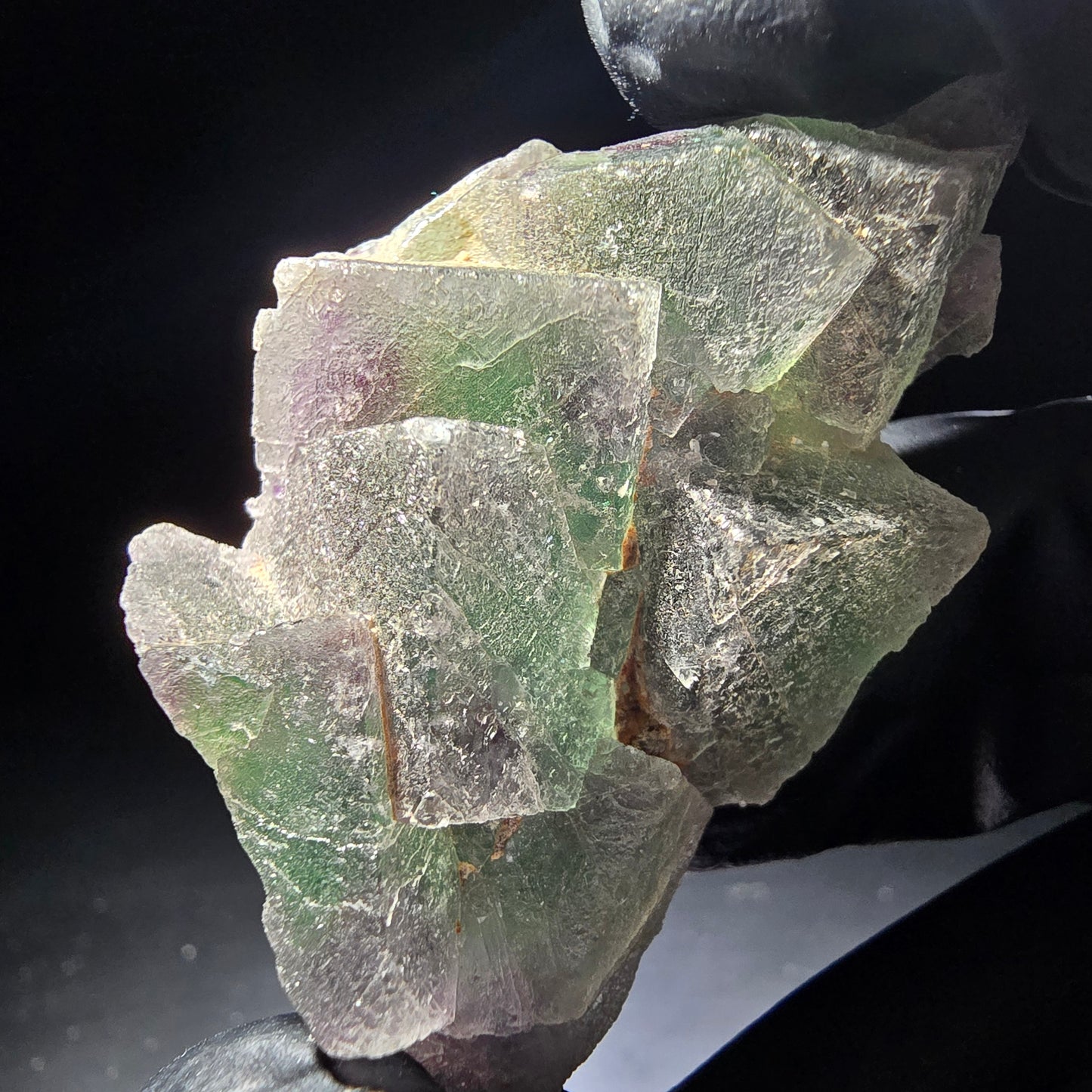 Phantom Fluorite Cube Tier Vert Violet Okorusu, Namibie 46*29*12mm Collection