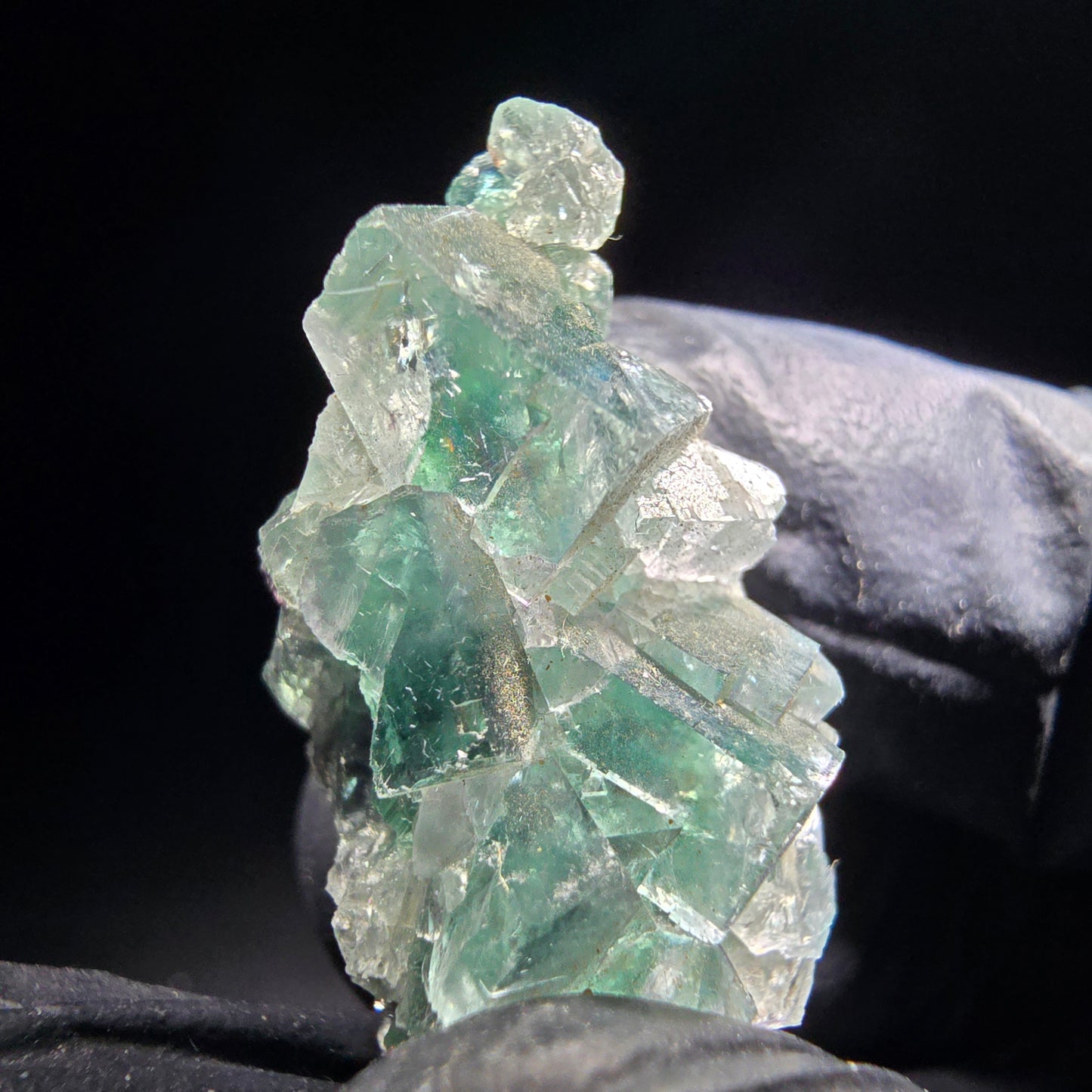 Niveau de cube de fluorite fantôme vert violet Okorusu, collection namibie 35*15*14mm