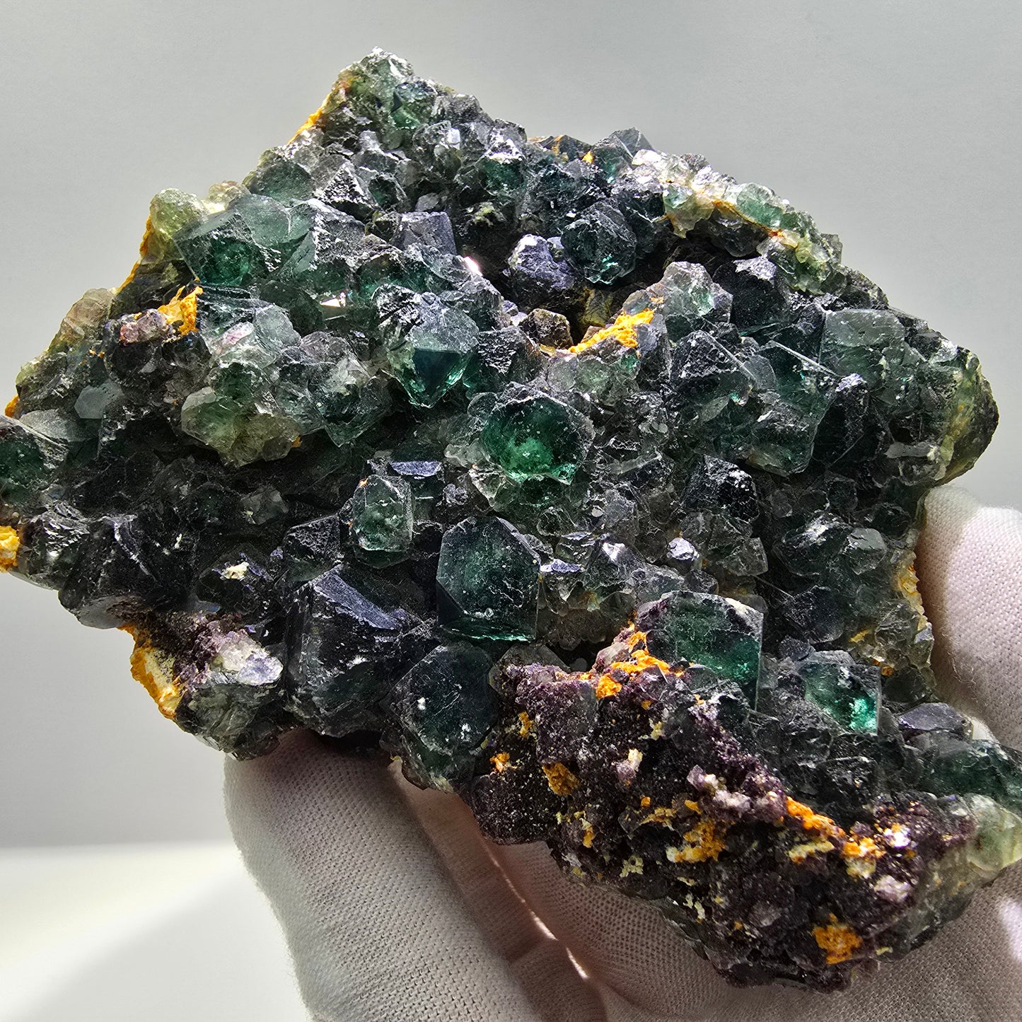 Große Phantom Fluorit Würfel Stufe, schräge Ecken Erongo, Namibia 118*110*64mm