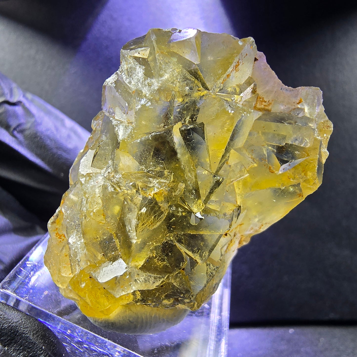 Seltene Honey Pocket Phantom Fluorit XX Würfel Stufe 35*26*14mm Okorusu, Namibia