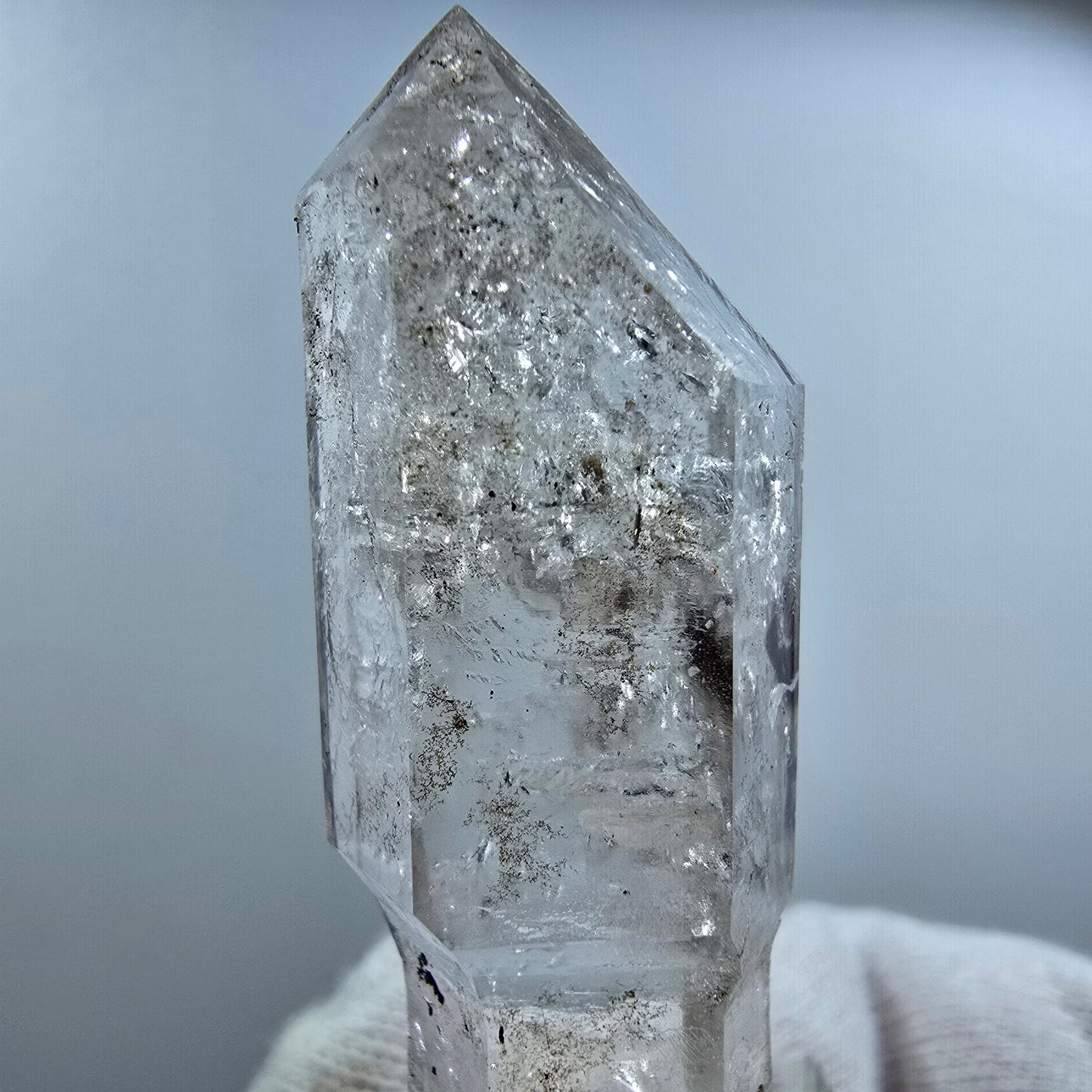 Enhydro Phantom Smoky Quartz Scepter with Calcite Valentine Pocket Goboboseb Namibia 53*19*13mm