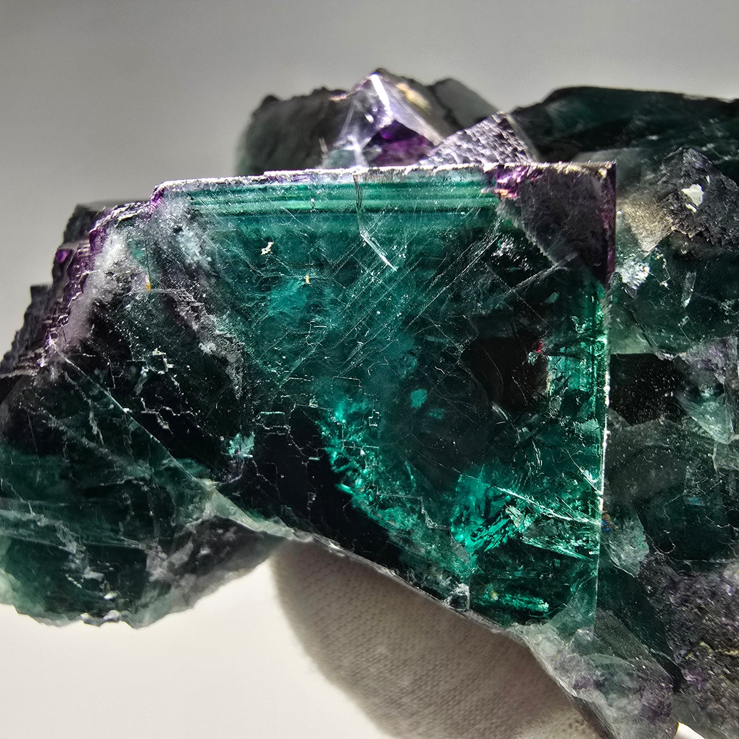 Große Phantom Fluorit Würfel Stufe grün lila Okorusu Namibia 93*89*37mm Sammlung