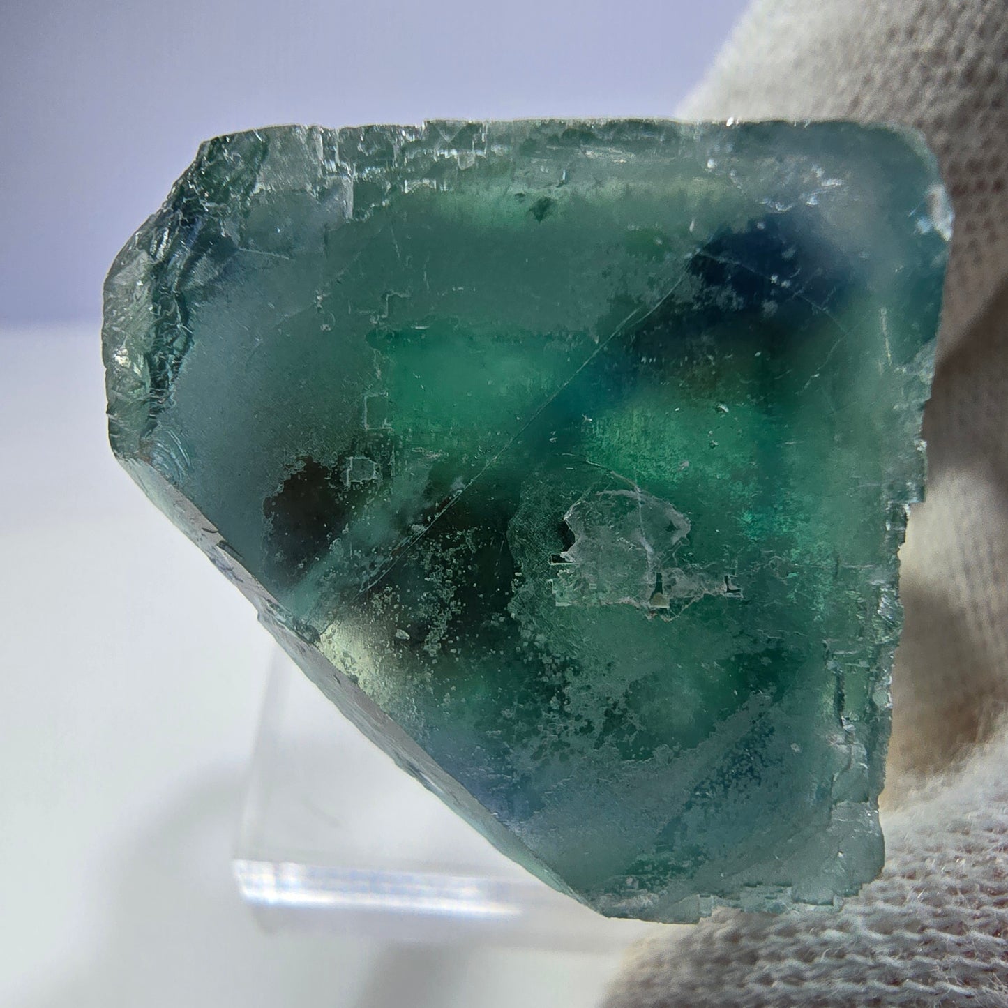 Klarer Phantom Fluorit Würfel parkettiert grün türkis Okorusu Namibia 32*24*26mm