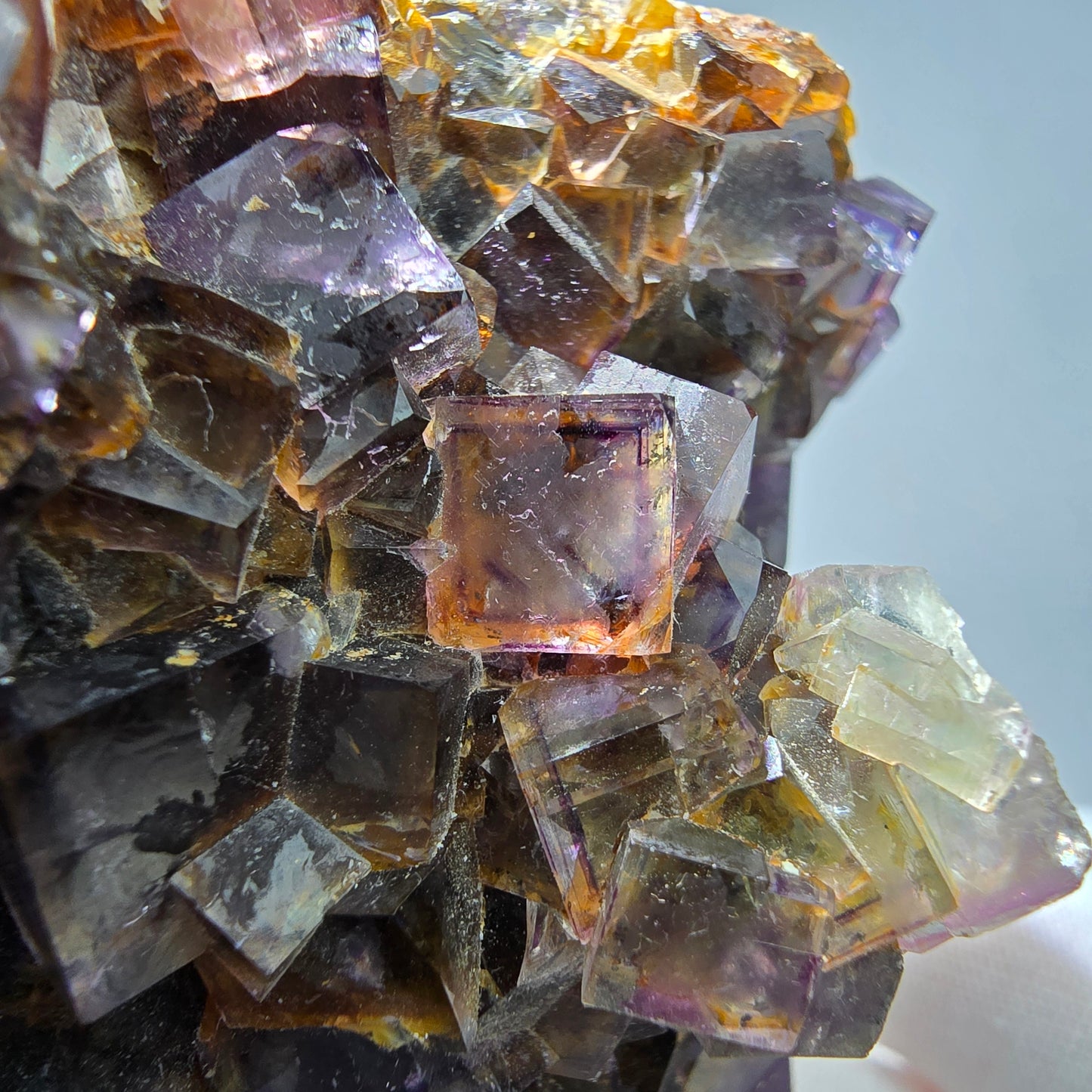Bunte Phantom Fluorit Würfel Stufe grün lila gelb Okorusu, Namibia 104*77*37mm