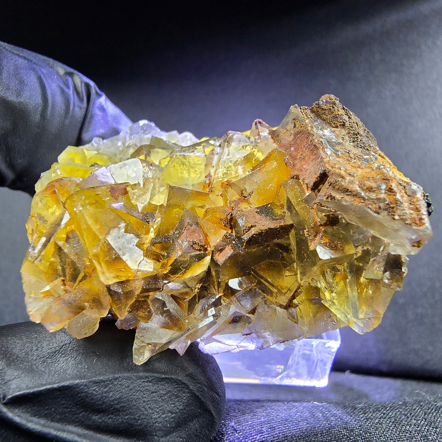 Seltene Honey Pocket Phantom Fluorit Stufe gelb grün 42*33*20mm Okorusu, Namibia