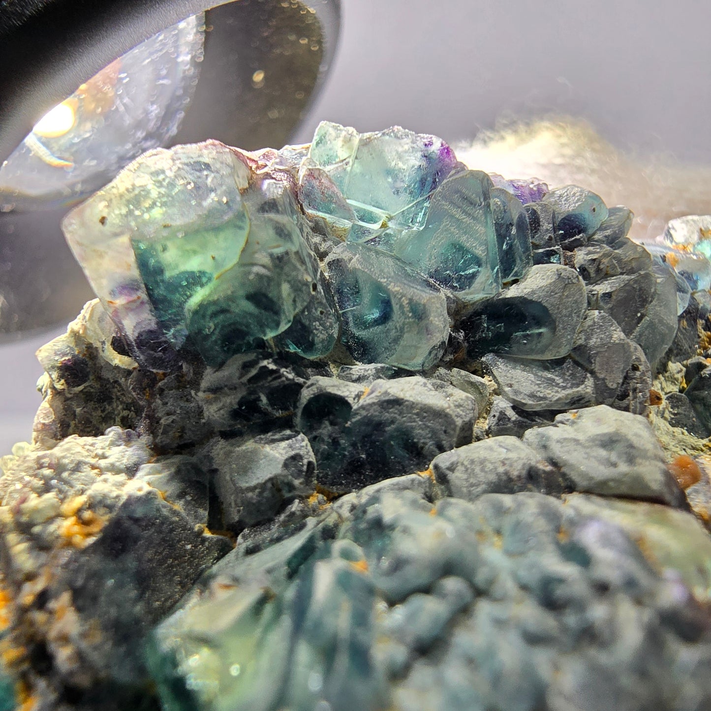 Cube de fluorite fantôme zonal, spécimen de tourmaline Schorl, Erongo, Namibie, 59 x 47 x 23 mm